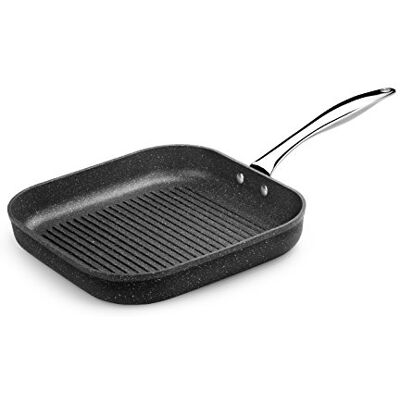Monix Mineral Quadratischer Grill mit Streifen 28 cm, geschmiedetes Aluminium, Stein, für Induktion geeignet Monix Mineral Quadratischer Grill mit Streifen 28 cm, geschmiedetes Aluminium, Stein, für Induktion geeignet
