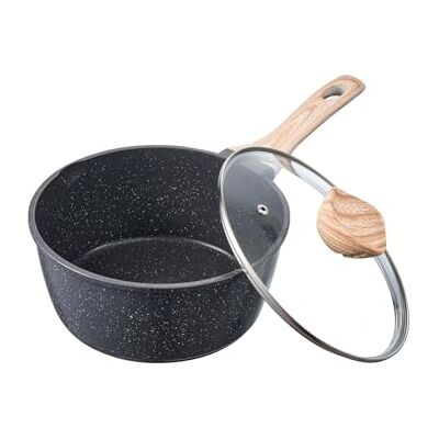 VEVOR antihaftbeschichteter Kochtopf Großraumtopf mit Deckel aus gehärtetem Glas, Suppentopf Gemüsetopf mit abnehmbarem Griff, Milchtopf aus Aluminiumlegierung Gemüsetopf (Schwarz, 1.42, Liter) VEVOR antihaftbeschichteter Kochtopf Großraumtopf mit Deckel aus gehärtetem Glas, Suppentopf Gemüsetopf mit abnehmbarem Griff, Milchtopf aus Aluminiumlegierung Gemüsetopf (Schwarz, 1.42, Liter)