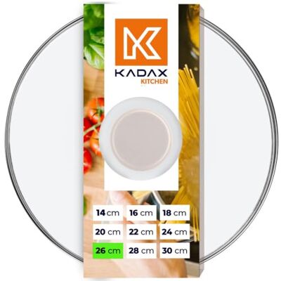 KADAX Glasdeckel, Topfdeckel Ø26 cm mit Silikonknauf und Dampfloch, hitzebeständig, beige, universell passend, für Töpfe und Pfannen, Sichtkochen und weniger Spritzer KADAX Glasdeckel, Topfdeckel Ø26 cm mit Silikonknauf und Dampfloch, hitzebeständig, beige, universell passend, für Töpfe und Pfannen, Sichtkochen und weniger Spritzer