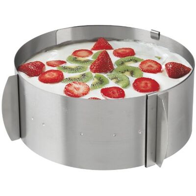 Zenker Tortenring PATISSERIE, flexibler Profi-Torten-Ring von Ø 16 Ø 30 cm, mit 2 Zieh-Griffen, verstellbarer Ring für perfekte Schicht-Torten (Farbe: Silber), Menge: 1 Stück Zenker Tortenring PATISSERIE, flexibler Profi-Torten-Ring von Ø 16 Ø 30 cm, mit 2 Zieh-Griffen, verstellbarer Ring für perfekte Schicht-Torten (Farbe: Silber), Menge: 1 Stück