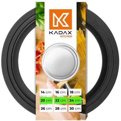 KADAX Universaldeckel 20/22/24 cm, Universal Deckel für Töpfe & Pfannen Pfannendeckel, Glasdeckel mit Silikonrand und Dampfloch, Topfdeckel KADAX Universaldeckel 20/22/24 cm, Universal Deckel für Töpfe & Pfannen Pfannendeckel, Glasdeckel mit Silikonrand und Dampfloch, Topfdeckel