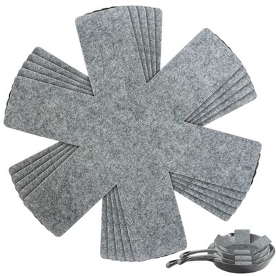 Rosenstein & Söhne Pfannenschutz: 5er-Set Pfannenschoner aus Filz, Ø 32 cm, waschbar, anthrazit (Topf-Pfannen-Schutze, Pfannen-Schonmatte, Teller) Rosenstein & Söhne Pfannenschutz: 5er-Set Pfannenschoner aus Filz, Ø 32 cm, waschbar, anthrazit (Topf-Pfannen-Schutze, Pfannen-Schonmatte, Teller)