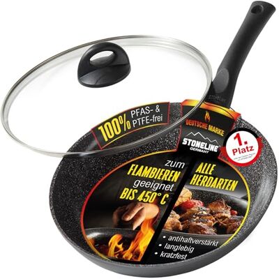 STONELINE - CERAMIC - 24 cm - Glasdeckel - Frying Pan STONELINE - CERAMIC - 24 cm - Glasdeckel - Frying Pan