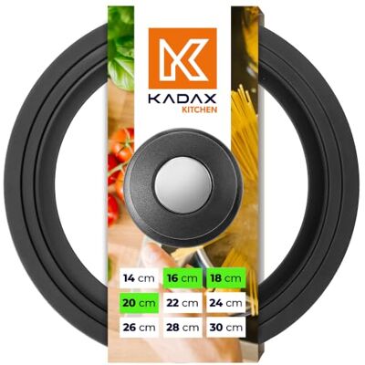 KADAX Universaldeckel 16/18/20 cm, Universal Deckel für Töpfe & Pfannen Pfannendeckel, Glasdeckel mit Silikonrand und Dampfloch, Topfdeckel KADAX Universaldeckel 16/18/20 cm, Universal Deckel für Töpfe & Pfannen Pfannendeckel, Glasdeckel mit Silikonrand und Dampfloch, Topfdeckel