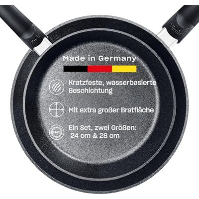 Fissler Adamant Comfort/Pfannen-Set 2-teilig (24 cm + 28 cm) – kratzfeste Aluminium-Bratpfannen mit Antihaft-Beschichtung, Made in Germany Induktion Fissler Adamant Comfort/Pfannen-Set 2-teilig (24 cm + 28 cm) – kratzfeste Aluminium-Bratpfannen mit Antihaft-Beschichtung, Made in Germany Induktion