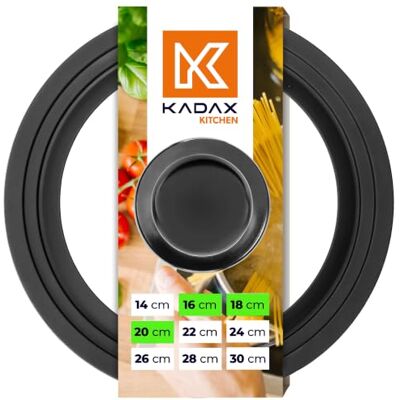 KADAX Universaldeckel 16/18/20 cm, Universal Deckel für Töpfe & Pfannen Pfannendeckel, Glasdeckel mit Silikonrand und Dampfloch, Topfdeckel KADAX Universaldeckel 16/18/20 cm, Universal Deckel für Töpfe & Pfannen Pfannendeckel, Glasdeckel mit Silikonrand und Dampfloch, Topfdeckel