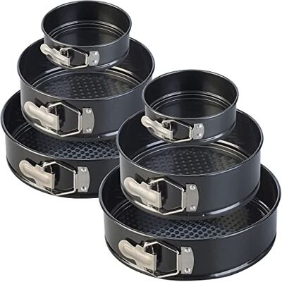 Rosenstein & Söhne Backformen: 6er-Set antihaft-beschichtete Springformen, je 2x Ø 12/17/21 cm (Backformen-Set, rund, Backofen) Rosenstein & Söhne Backformen: 6er-Set antihaft-beschichtete Springformen, je 2x Ø 12/17/21 cm (Backformen-Set, rund, Backofen)
