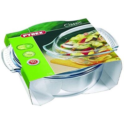 Pyrex Hitzebeständiges feuerfestes Gefäß Auflaufform Bräter mit Deckel aus Glas (5 L Classic) Pyrex Hitzebeständiges feuerfestes Gefäß Auflaufform Bräter mit Deckel aus Glas (5 L Classic)