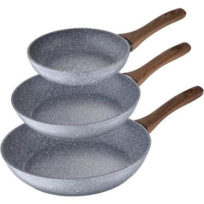 San Ignacio 3er-Set Bratpfannen Ø18 Ø22 und Ø26 Daimiel, geschmiedetes Aluminium, Induktion San Ignacio 3er-Set Bratpfannen Ø18 Ø22 und Ø26 Daimiel, geschmiedetes Aluminium, Induktion