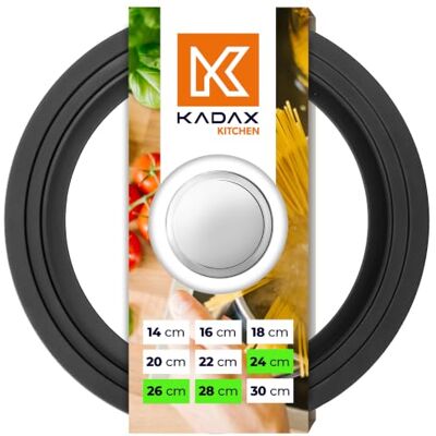 KADAX Universaldeckel 24/26/28 cm, Universal Deckel für Töpfe & Pfannen Pfannendeckel, Glasdeckel mit Silikonrand und Dampfloch, Topfdeckel KADAX Universaldeckel 24/26/28 cm, Universal Deckel für Töpfe & Pfannen Pfannendeckel, Glasdeckel mit Silikonrand und Dampfloch, Topfdeckel