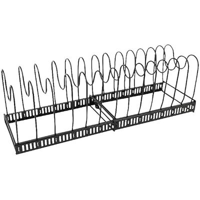 Rosenstein & Söhne Pfannenhalter Küche: Erweiterbarer Pfannen- und Topfdeckelhalter, 14 verstellbare Teiler (Deckelhalter, Geschirrhalter) Rosenstein & Söhne Pfannenhalter Küche: Erweiterbarer Pfannen- und Topfdeckelhalter, 14 verstellbare Teiler (Deckelhalter, Geschirrhalter)