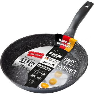 STONELINE Bratpfanne 28 cm, Pfanne Induktion geeignet, Pfanne mit echten Steinpartikeln beschichtet, Brat- & Universalpfannen aus Aluguss, große Pfanne, 7361, Grau STONELINE Bratpfanne 28 cm, Pfanne Induktion geeignet, Pfanne mit echten Steinpartikeln beschichtet, Brat- & Universalpfannen aus Aluguss, große Pfanne, 7361, Grau