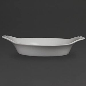 Olympia Whiteware Servierschalen-Set mit runden Ohren, 220 mm (6 Stück), Weiß, BS4034-zertifiziert für den Hotelgebrauch, W433 Olympia Whiteware Servierschalen-Set mit runden Ohren, 220 mm (6 Stück), Weiß, BS4034-zertifiziert für den Hotelgebrauch, W433