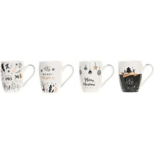 DKD HOME DECOR Porzellan Tassen-Set - 340ml - 4 Stück DKD HOME DECOR Porzellan Tassen-Set - 340ml - 4 Stück