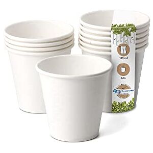 GREENBOX Bio Pappbecher I Einweggeschirr Trinkbecher Papierbecher kompostierbare und biologisch abbaubare Becher I weiße, unbedruckte, umweltfreundliche Kaffeebecher 50 Stück 150ml 6oz GREENBOX Bio Pappbecher I Einweggeschirr Trinkbecher Papierbecher kompostierbare und biologisch abbaubare Becher I weiße, unbedruckte, umweltfreundliche Kaffeebecher 50 Stück 150ml 6oz