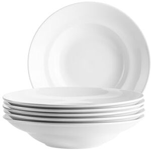 MÄSER , Serie Barca, Pastateller Set für 6 Personen, Teller für Pasta aus Porzellan, schlicht, elegant, zeitlos, Porzellan, weiß MÄSER , Serie Barca, Pastateller Set für 6 Personen, Teller für Pasta aus Porzellan, schlicht, elegant, zeitlos, Porzellan, weiß