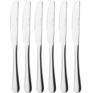 HENDI Tafelmesser, Stückzahl: 6, Handpoliert, stilvolles Hochglanzdesign, 225mm, Edelstahl 18/0 HENDI Tafelmesser, Stückzahl: 6, Handpoliert, stilvolles Hochglanzdesign, 225mm, Edelstahl 18/0