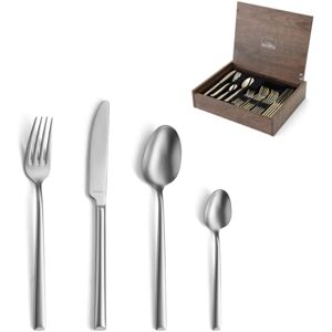 Amefa METROPOLE Besteck Set 24-teilig Velvet Mit Besteckbox Besteckset 6 Personen Besteck rostfrei & spülmaschinenfest 18/10 Edelstahl matt Dezent abgeschrägte Griffenden Amefa METROPOLE Besteck Set 24-teilig Velvet Mit Besteckbox Besteckset 6 Personen Besteck rostfrei & spülmaschinenfest 18/10 Edelstahl matt Dezent abgeschrägte Griffenden