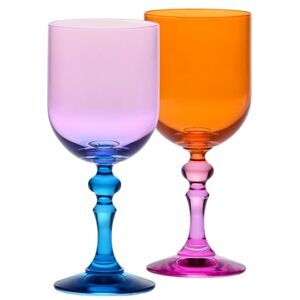 Krosno Bunte Weingläser 2er Set 300 ml handbemalt farbige Rotweingläser und Weißweingläser aus bleifreiem Kristallglas, Rosa-Orange Gläser für Spritz, Prosecco, Mocktails und Wasser Krosno Bunte Weingläser 2er Set 300 ml handbemalt farbige Rotweingläser und Weißweingläser aus bleifreiem Kristallglas, Rosa-Orange Gläser für Spritz, Prosecco, Mocktails und Wasser