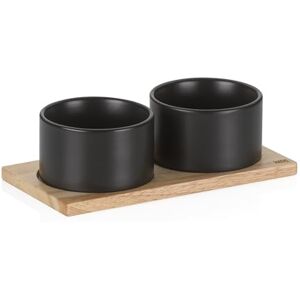 kela Servierschalen Set 3tlg GUNTEN, Keramik Snackschalen mit Servierplatte, rund, Fondue Dipschalen Set schwarz kela Servierschalen Set 3tlg GUNTEN, Keramik Snackschalen mit Servierplatte, rund, Fondue Dipschalen Set schwarz