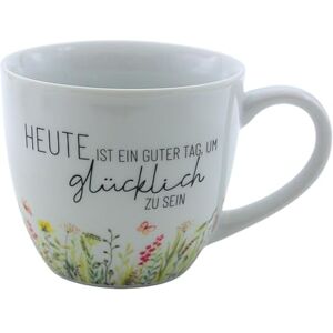 Dekohelden24 Maxi-XXL Kaffeebecher/Tasse aus Porzellan, XXL Kaffeepot, Motiv: Wiese, Heute ist ein guter Tag, um glücklich zu sein, Größe H/Ø: 9,2 x 10,5 cm, Fassungsvermögen 400 ml, Spülmaschinengeeignet. Dekohelden24 Maxi-XXL Kaffeebecher/Tasse aus Porzellan, XXL Kaffeepot, Motiv: Wiese, Heute ist ein guter Tag, um glücklich zu sein, Größe H/Ø: 9,2 x 10,5 cm, Fassungsvermögen 400 ml, Spülmaschinengeeignet.