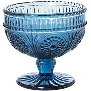 DRW Set mit 6 Eisgläsern aus Glas, Blau, 10,5 x 10 cm DRW Set mit 6 Eisgläsern aus Glas, Blau, 10,5 x 10 cm