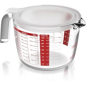 Arendo – Messbecher Glas 1l – 1000 ml Messkrug Borosilikatglas hitzebeständiges Glas – Mikrowellen geeignet präzise Skala Arendo – Messbecher Glas 1l – 1000 ml Messkrug Borosilikatglas hitzebeständiges Glas – Mikrowellen geeignet präzise Skala