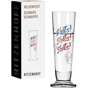 RITZENHOFF 1061016 Schnaps-Glas 40 ml Serie Heldenfest, Motiv Nr. 16, Shotglas 4 cl rund, mehrfarbig Made in Germany RITZENHOFF 1061016 Schnaps-Glas 40 ml Serie Heldenfest, Motiv Nr. 16, Shotglas 4 cl rund, mehrfarbig Made in Germany