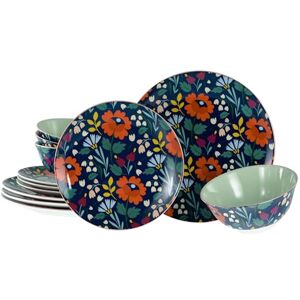 Creatable , 20828, Serie Folklore Blau, 12-teiliges Geschirrset für 4 Personen, Tafelservice aus Steinzeug, spülmaschinen- und mikrowellengeeignet, Qualitätsproduktion Creatable , 20828, Serie Folklore Blau, 12-teiliges Geschirrset für 4 Personen, Tafelservice aus Steinzeug, spülmaschinen- und mikrowellengeeignet, Qualitätsproduktion