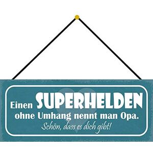 Schatzmix Spruch Superhelden ohne Umhang = Opa. Metallschild 27x10 mit Kordel Blechschild, Blech, Mehrfarbig, 27x10 cm Schatzmix Spruch Superhelden ohne Umhang = Opa. Metallschild 27x10 mit Kordel Blechschild, Blech, Mehrfarbig, 27x10 cm