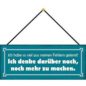 Schatzmix Spruch Ich Habe so viel aus Meinen Fehlern gelernt 27x10 mit Kordel Blechschild, Blech, Mehrfarbig, 27x10 cm Schatzmix Spruch Ich Habe so viel aus Meinen Fehlern gelernt 27x10 mit Kordel Blechschild, Blech, Mehrfarbig, 27x10 cm