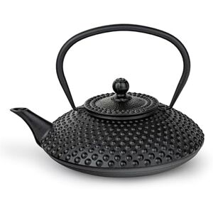 Bredemeijer Asia Gusseisen Teekanne 1,25 Liter schwarze flache gusseiserne Kanne mit Noppenstruktur & wiederverwendbaren Edelstahlfilter für alle Teesorten geeignet Bredemeijer Asia Gusseisen Teekanne 1,25 Liter schwarze flache gusseiserne Kanne mit Noppenstruktur & wiederverwendbaren Edelstahlfilter für alle Teesorten geeignet