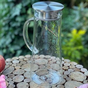 TEA SOUL Hohe Karaffe • Karaffe aus Borosilikatglas • Fassungsvermögen 1500 ml • TEA SOUL Hohe Karaffe • Karaffe aus Borosilikatglas • Fassungsvermögen 1500 ml •