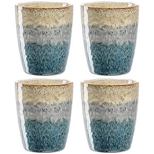 LEONARDO HOME Matera Becher Set 4-teilig Große Keramiktassen Inhalt 300 ml Handarbeit Mikrowellengeeignet, spülmaschinenfest 4er Set in beige/anthrazit/blau, 022819 LEONARDO HOME Matera Becher Set 4-teilig Große Keramiktassen Inhalt 300 ml Handarbeit Mikrowellengeeignet, spülmaschinenfest 4er Set in beige/anthrazit/blau, 022819
