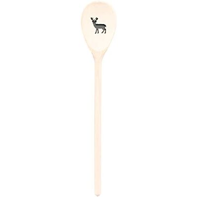 Teemando ®, Kochlöffel aus Holz mit Motiv Hirsch, extra stabil, Naturprodukt: handgefertigt, unbehandelt, Rührlöffel aus Buche, oval 30 cm, das besondere Geschenk Teemando ®, Kochlöffel aus Holz mit Motiv Hirsch, extra stabil, Naturprodukt: handgefertigt, unbehandelt, Rührlöffel aus Buche, oval 30 cm, das besondere Geschenk