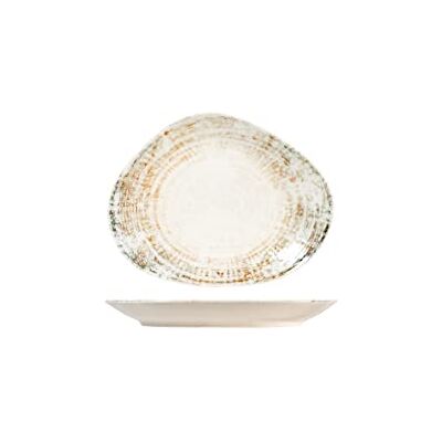 H&H Eris Oval Teller aus Porzellan, 22 cm, modernes Design, elegant, zum Servieren von Speisen, beige H&H Eris Oval Teller aus Porzellan, 22 cm, modernes Design, elegant, zum Servieren von Speisen, beige