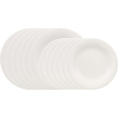 Villeroy & Boch Essential White Teller Set 12-teilig Weiß, Spülmaschinenfest, Mikrowellensicher, Geschirr Set für 6 Personen, Speiseteller, Dessertteller, Geschirrset, Premium Porzellan Villeroy & Boch Essential White Teller Set 12-teilig Weiß, Spülmaschinenfest, Mikrowellensicher, Geschirr Set für 6 Personen, Speiseteller, Dessertteller, Geschirrset, Premium Porzellan