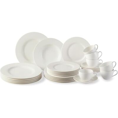 Villeroy & Boch Basic White 30-teiliges Geschirr-Set für 6 Villeroy & Boch Basic White 30-teiliges Geschirr-Set für 6