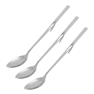 FACKELMANN 9909250 3 Stück Langer Teelöffel, Kaffeelöffel, 2-in-1-Löffel, Marmeladenlöffel, Edelstahl, 19 cm FACKELMANN 9909250 3 Stück Langer Teelöffel, Kaffeelöffel, 2-in-1-Löffel, Marmeladenlöffel, Edelstahl, 19 cm