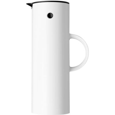 Stelton Isolierkanne EM77 Doppelwandige Isolierkanne für heiße/kalte Getränke Tee- & Kaffeekanne mit Glaseinsatz, Magnetverschluss, Schraubdeckel, Vintage-Design 1 Liter, Weiß Stelton Isolierkanne EM77 Doppelwandige Isolierkanne für heiße/kalte Getränke Tee- & Kaffeekanne mit Glaseinsatz, Magnetverschluss, Schraubdeckel, Vintage-Design 1 Liter, Weiß