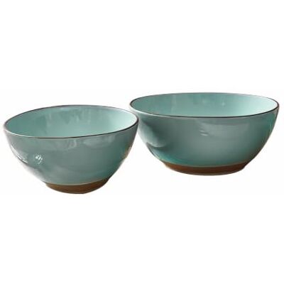 Loberon Salatschüssel 2er Set Biarré, türkis zwei Größen, Mediterrane Note, Vielseitig Einsetzbar, Reizvoll Unebene Optik, Geschirr, Tischaccessoires, Steinzeug Loberon Salatschüssel 2er Set Biarré, türkis zwei Größen, Mediterrane Note, Vielseitig Einsetzbar, Reizvoll Unebene Optik, Geschirr, Tischaccessoires, Steinzeug