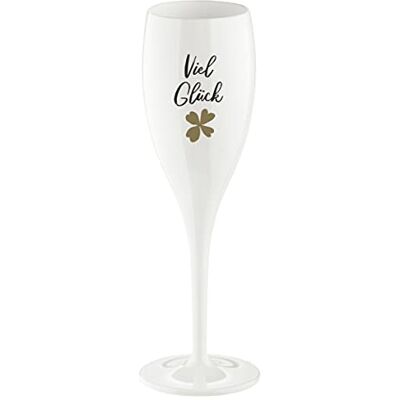 Koziol Glas mit Spruch CHEERS No. 1, bruchsicheres und stoßfestes Sektglas, aus thermoplastischem Material, isoliert 4x besser als Glas, 100 ml, 1 Stück Koziol Glas mit Spruch CHEERS No. 1, bruchsicheres und stoßfestes Sektglas, aus thermoplastischem Material, isoliert 4x besser als Glas, 100 ml, 1 Stück