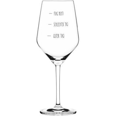 RITZENHOFF Sand & Soda 9500013 Modernes Weinglas mit trendigem Spruch Guter Tag, schlechter Tag, mit Geschenkbox – Made in Germany Artikelnr. 9500013, 1 Modernes Weinglas mit trendigem Spruch Guter Tag RITZENHOFF Sand & Soda 9500013 Modernes Weinglas mit trendigem Spruch Guter Tag, schlechter Tag, mit Geschenkbox – Made in Germany Artikelnr. 9500013, 1 Modernes Weinglas mit trendigem Spruch Guter Tag