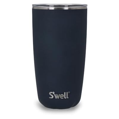 S'well Tumbler mit Deckel, 530ml, Azurit, BPA/BPS-freier, vakuumisolierter, dreifach isolierter Reisebecher mit Schiebedeckel, für heiße und kalte Getränke, zu Hause, Blau S'well Tumbler mit Deckel, 530ml, Azurit, BPA/BPS-freier, vakuumisolierter, dreifach isolierter Reisebecher mit Schiebedeckel, für heiße und kalte Getränke, zu Hause, Blau