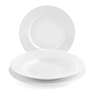 Bormioli Rocco 18 Teile Abendessenssatz Toledo Weiß, Glas Geschirr Teller Essen Bormioli Rocco 18 Teile Abendessenssatz Toledo Weiß, Glas Geschirr Teller Essen