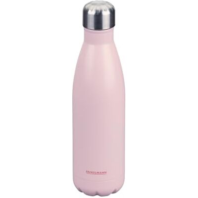 FACKELMANN x Pamela Reif Isoliertrinkflasche – 500 ml, Aus Edelstahl in Pastellrosa, für Warm- und Kaltgetränke, Doppelwandig isoliert, Reinigung per Hand, Rosa FACKELMANN x Pamela Reif Isoliertrinkflasche – 500 ml, Aus Edelstahl in Pastellrosa, für Warm- und Kaltgetränke, Doppelwandig isoliert, Reinigung per Hand, Rosa