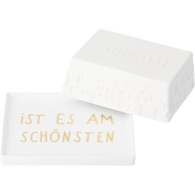 Räder Butterdose Zuhause ist es am Schönsten Porzellan Gold-Dekor Räder Butterdose Zuhause ist es am Schönsten Porzellan Gold-Dekor