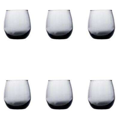 Luminarc Set mit 6 niedrigen Gläsern Maine aus Glas 32 cl Grau, Glas, niedriges Format, glänzendes Finish, 6-teilig Luminarc Set mit 6 niedrigen Gläsern Maine aus Glas 32 cl Grau, Glas, niedriges Format, glänzendes Finish, 6-teilig