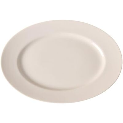 HENDI Platte, Oval, Verstärkte Kanten, hochwertige Glasur, Hohe Schlag- und Verschleißfestigkeit, geeignet für Mikrowelle, Geschirrspüler, ø360mm, Porzellan HENDI Platte, Oval, Verstärkte Kanten, hochwertige Glasur, Hohe Schlag- und Verschleißfestigkeit, geeignet für Mikrowelle, Geschirrspüler, ø360mm, Porzellan