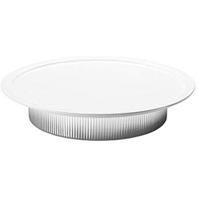 Jensen Bernadotte Serving Plate, Stainless Steel & Porcelain Jensen Bernadotte Serving Plate, Stainless Steel & Porcelain
